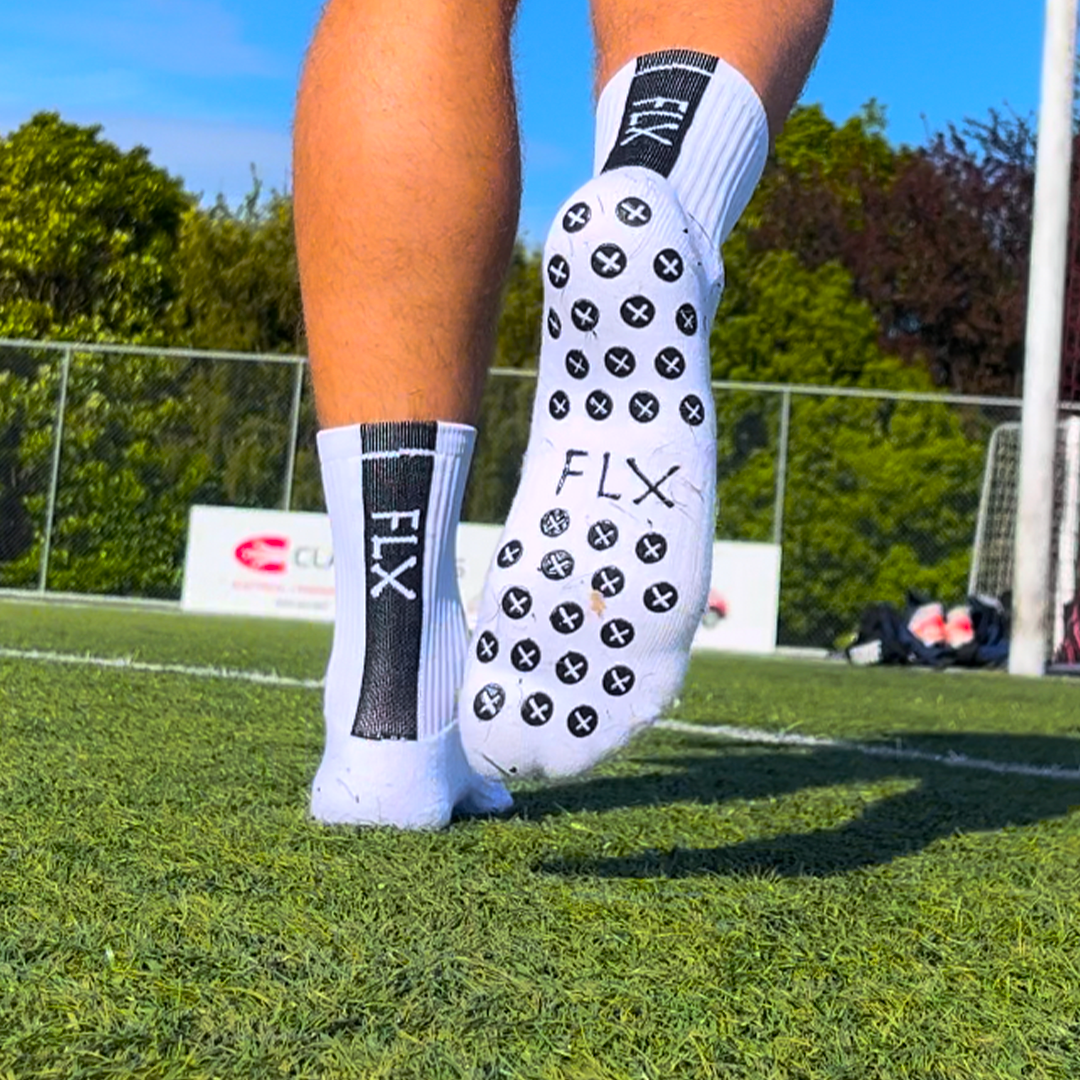 Flex Sporting Grip Socks | One Size Fits All | White